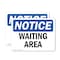 Signmission Waiting Area, 7 in W x Rectangle, Vinyl Decal OS-2PACK-NS-D-57-L-18891 - alternate 1